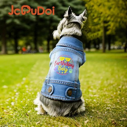 Birthday Gift,Small Dog Jeans Jacket,Denim Pet Coat,Puppy Clothes Overalls - Image 2