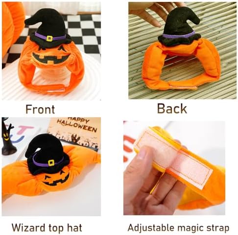 ANIAC Dog Pumpkin Costume Halloween Cat Pumpkin Outfit Funny Puppy Clothes for Small Dogs Pet Party Cosplay Accessories (Orange Hat, Free Size for Hat) - Image 3