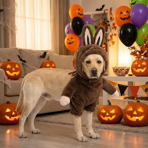 Halloween Small Large Dog Costume Elf Outfit,Brown XL - Image 2