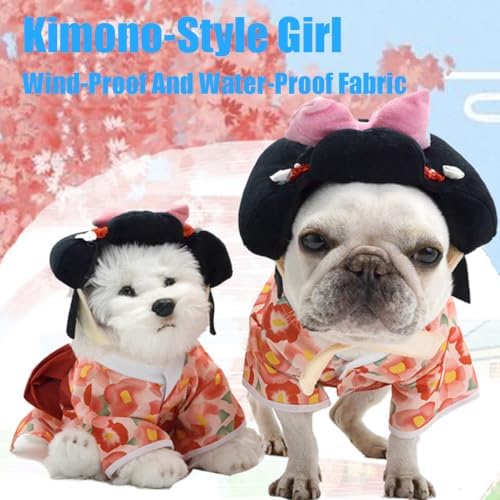 Kimono Pet Costume for French Bulldog, Funny Kimono Outfit, Dog & Cat Party Clothes, Halloween Cosplay (L) - Image 2