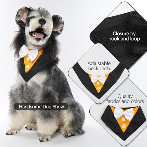 FUAMEY Dog Tuxedo Bandana with Bowtie Fall Halloween Costumes for Dogs - Image 5