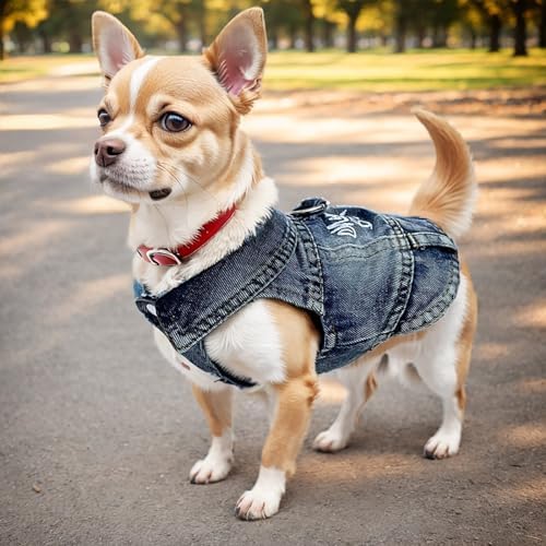 Mommy's Boy Dog Jeans Jacket,Pet Overalls Denim Coat,Puppy Clothes(XS) - Image 3