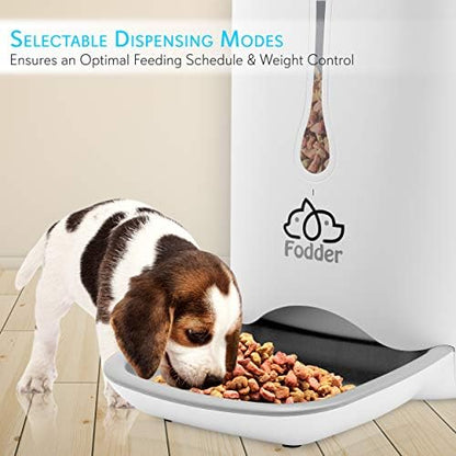 SereneLife 7QT Smart Automatic Pet Feeder - Electronic Digital Dry Food Dispenser for Cats and Dogs with Built-in Microphone, Voice Recorder, Timer Programmable, Optional Battery Operation