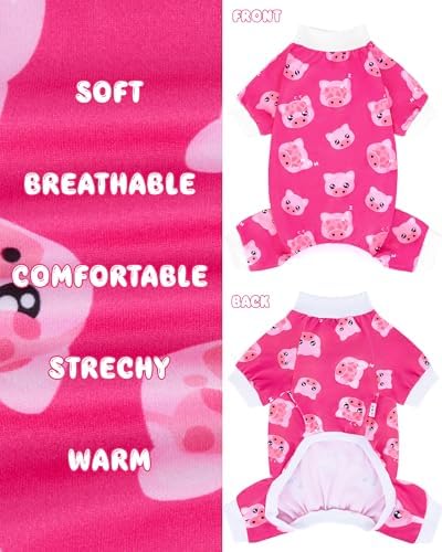 XPUDAC Dog Pajamas Soft Stretchy Pig Dog Clothes for Small Medium Dogs Pet Jumpsuit Cat Apparel-XS - Image 6