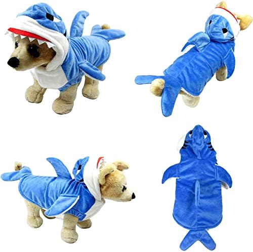 Yoption Halloween Dog Shark Costume, Warm Pet Hoodie Outfit, XXXL by Yoption