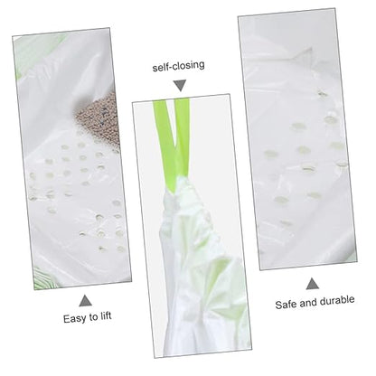 7pcs Cat Litter Filter Pouches and Waste Disposal Bags for Litter Cleanup Design White Color Thick