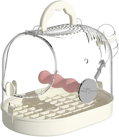 Versatile Birdcage for Travel Clear Bird Cage with Feeders and Bottom Grids for Outdoor Bird Carrying Observation Cage