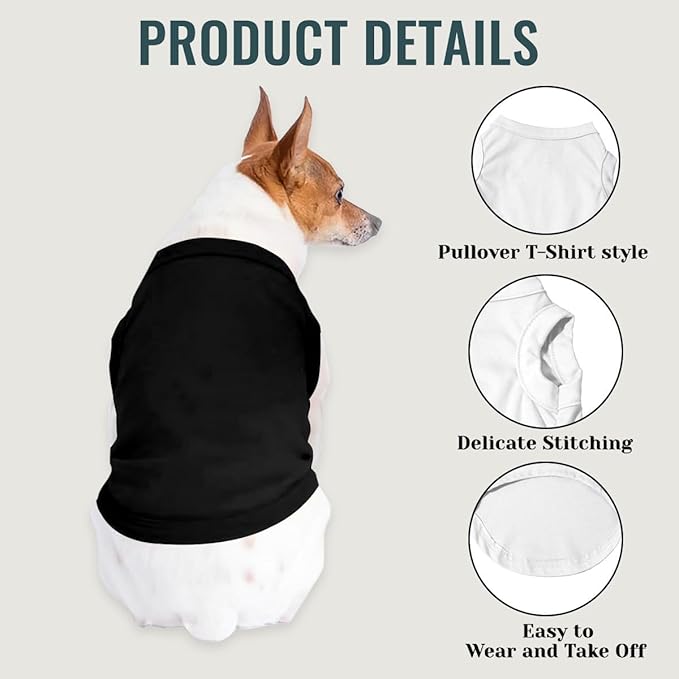Custom Dog Shirt with Photo Name Logo Personalized Summer Breathable Cloth for Small Medium Large Pet Dogs Puppy Cats, 1 PC Blank Black, M
