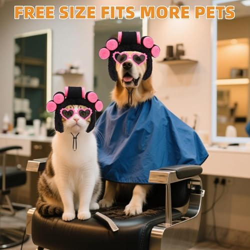 Dog Halloween Costume Funny Curler Wig Cosplay with Love Glasses Holiday - Image 7