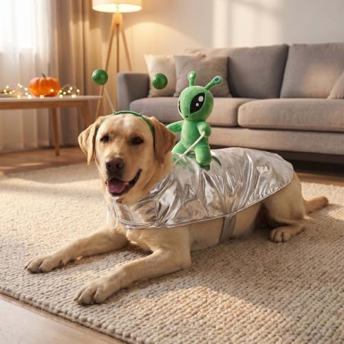 Halloween Alien Dog Costume Outfit Headband for Small Large Dog XL - Image 5