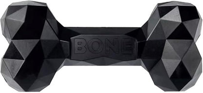 Natural Rubber Dog Chew Bone – Treat-Dispensing, Tough & Indestructible Chew Toy – Safe for Aggressive Chewers – Dental Health & Boredom Relief (Black)
