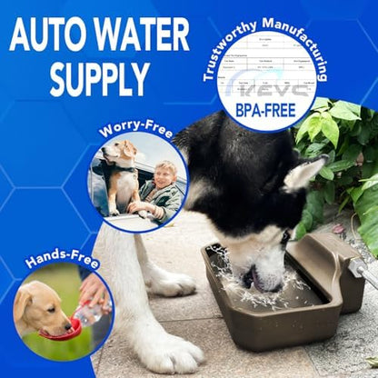 PETTEN Auto Fill Dog Water Bowl, Outdoor 1Gal/3.75L Automatic Dispenser