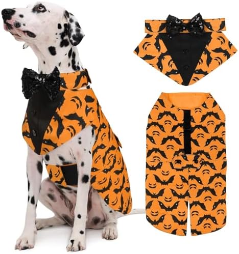 Kuoser Dog Tuxedo, Dog Suit and Bandana Set, Dogs Costume with D-Ring by Kuoser