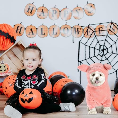 NACOCO Halloween Pig Dog Costume - Pet Christmas New Year Hoodie Warm Party Coat Outfit for Small and Medium Cat Dog Clothes(Pink Pig,L) - Image 5