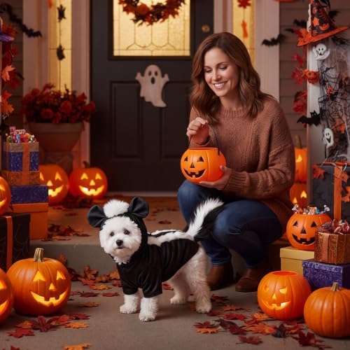 Dansydaisy 1 Set Small Dog Skunk Costume Halloween Pet Cosplay Costumes - Image 5