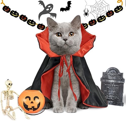 Halloween Costume for Dog, Dog Vampire Costume with Stand-Up Collar - Image 6