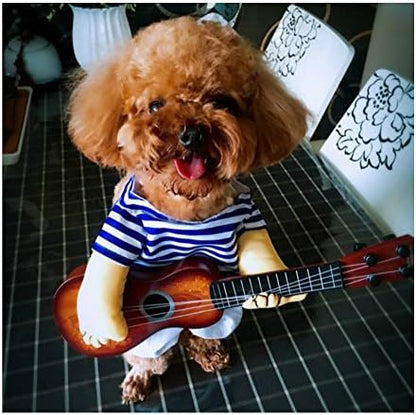 WeeH Dog Costume Clothes Halloween Cat Costumes Small Animal Funny Pets Clothing for Doggy Kitty Rabbits Piggy, Guitar, L - Image 3