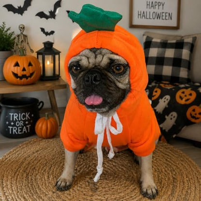 Dog Christmas Halloween Costumes,Dog Hoodies for Small Dogs Cats, Cat Puppy Outfits,Yorkie Chihuahua Pomeranian Clothes (X-Large, Orange-Carrot) - Image 3