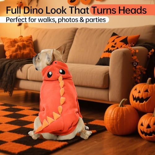QBLEEV Dog Dinosaur Costume, Dog Halloween Costume with Hoodie - Image 4