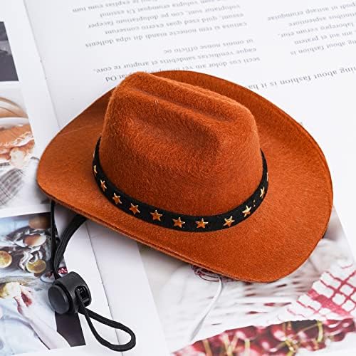 choyaxo Pet Cowboy Costume Cosplay Cap Halloween Costumes for Dogs Cat Pet Party Decoration Mini Cowboy Hat (Brown, Small) - Image 6