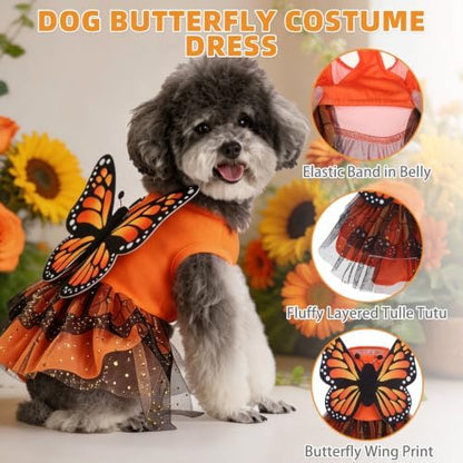 KOOLTAIL Halloween Dog Dress Butterfly Costume Outfit for Small Medium Dogs - Image 6