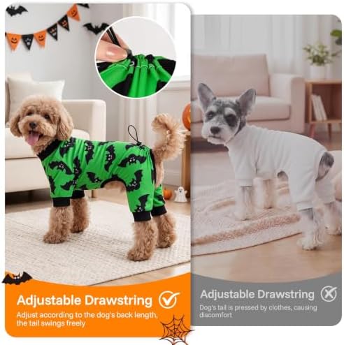 XPUDAC 4 Pack Dog Halloween Pajamas for Small Dogs Onesie Clothes, M - Image 5