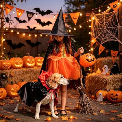 Dog Halloween Costumes, Dog Vampire Cape for Large Dogs - Image 4