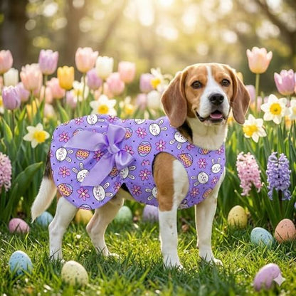 Easter Dog Dress with Bunny and Egg Print Cute Pet Skirt for Small Dogs, Easter Outfit for Girl Dogs, Spring Holiday Puppy Clothes, Adjustable and Comfortable - Image 7