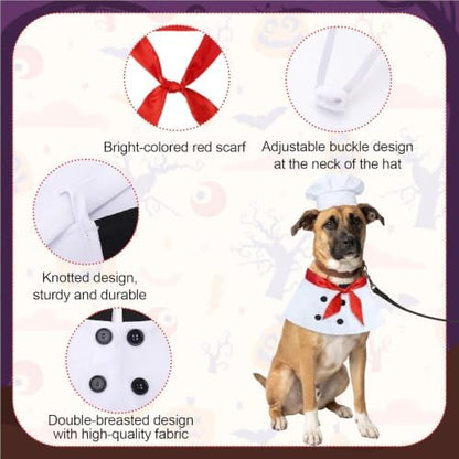 Halloween Dog Costumes, Dog Chef Costume, Pet Chef Outfit, L - Image 3