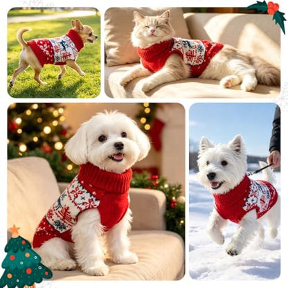 Dog Christmas Sweater, Knitted Dog Sweater for Small Dogs Girl Boy - Image 7