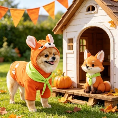 Hotumn Orange Fox Dog Halloween Costume for Small Pets (Medium) - Image 6