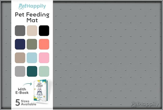 Dog Food Mat - Raised Edges Dogs Mat for Food and Water Prevent Spill, Waterproof Cat Food Mats Protect Floors, Easy Clean Dog Bowl Mats for Food and Water, Silicone Pet Feeding Placemats
