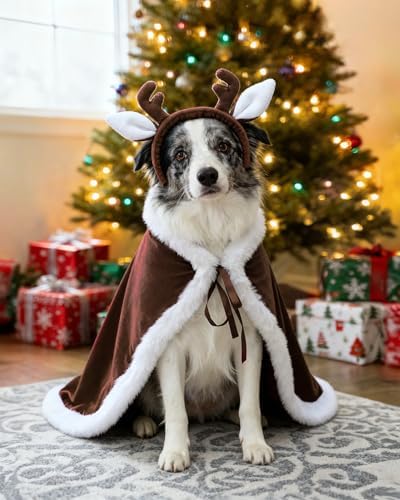 CuteBone Christmas Dog Costumes for Small, Medium, Large Dogs – Reindeer Pet Cosplay Outfits | Cute Puppy Costume for Holiday Party, Dress-Up, Photo Shoots GBZ06XXL - Image 6