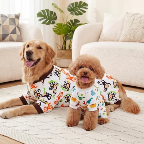 XPUDAC 4 Pack Dog Pajamas Soft Strechy Summer Doggie Clothes for Medium Large Dogs Boy Girl Dog Onesie Cat Apparel, 4XL - Image 4