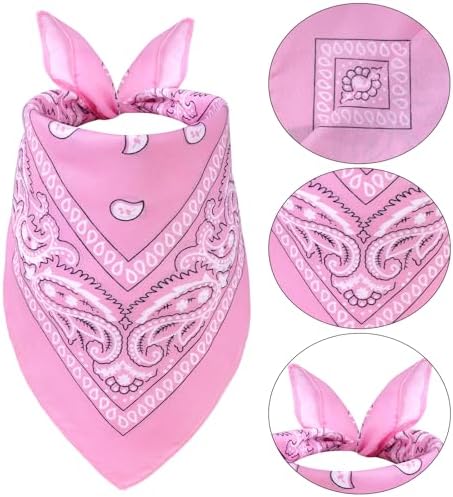Pet Cowboy Costume Accessories Halloween Costumes for Small Pet Dogs Cat Cowboy Hat for Dogs and Bandana Scarf Halloween Party Western Cosplay Accessories (Pink, Small) - Image 5