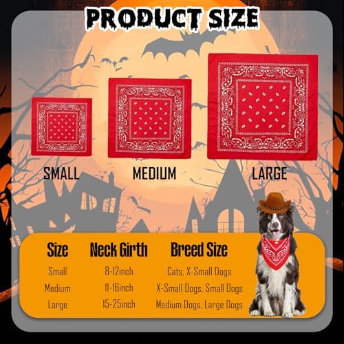Dog Cowboy Costume, Dog Halloween Costumes Halloween Pet Dogs Cowboy Hat with Bandana Scarf for Small Medium Large Dogs Pets (Brown, Medium) - Image 4