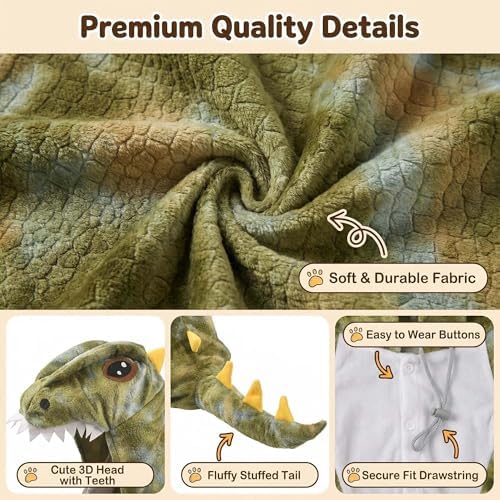 Halloween Large Dog Dinosaur Costume T-Rex Dino Outfit,8XL - Image 6