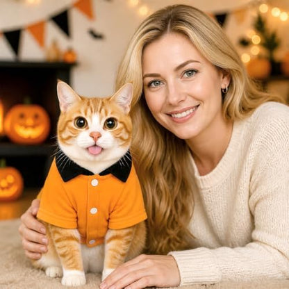 Halloween Funny Dog Pumpkin Costume for Small Dogs Halloween Outfit (S) - Image 6