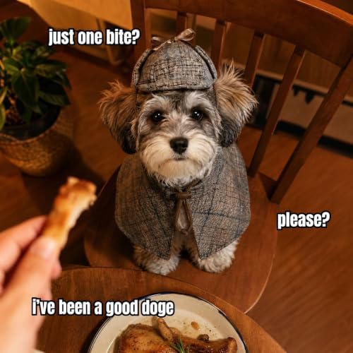 2 Pcs Small Dog Halloween Detective Costume, Party Outfit - Image 4