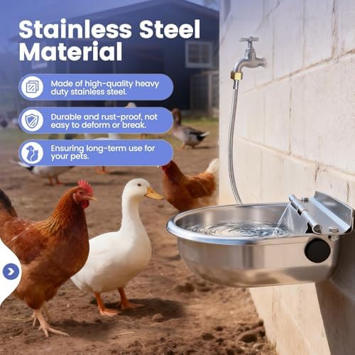 Automatic Dog Water Bowl Dispenser Outdoor, Wall Mountable