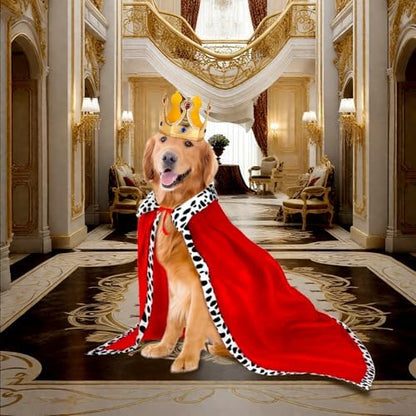 Rypet Dog King Costume, Plush King Cape & Halloween Crown for Dogs, XL - Image 6