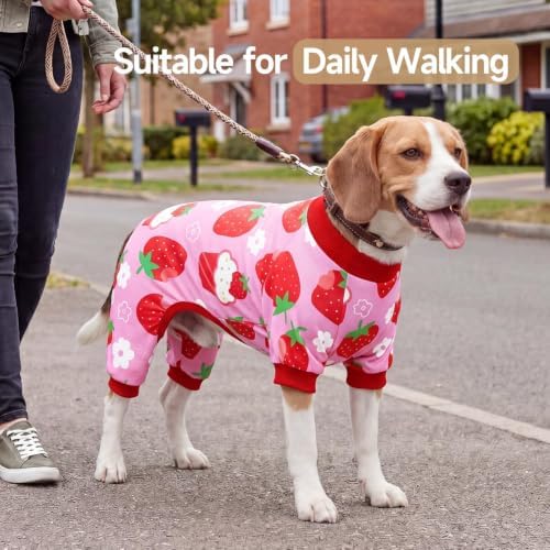 XPUDAC 4 Pieces Dog Pajamas Stretchy Dog Pjs Soft Cute Doggie Clothes for Small Medium Dogs Boy Girl Cats Pet Outfits, X-Large - Image 6