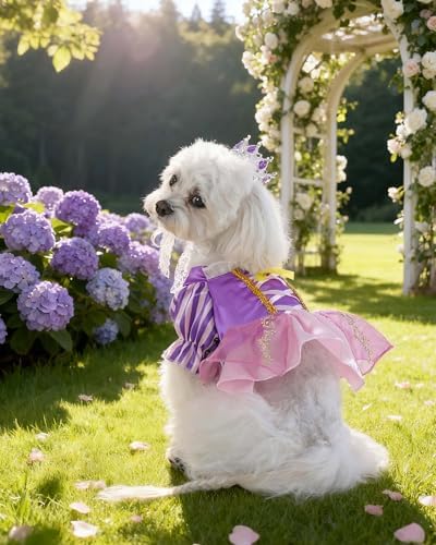 Dog Princess Dress with Crown,Pet Halloween Costume Outfit,XL - Image 2