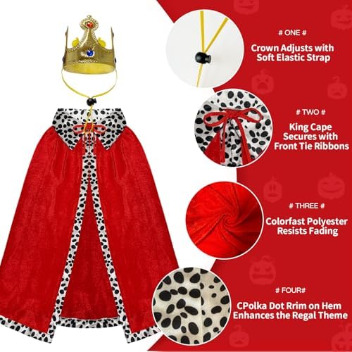 Small Dog Halloween Costumes, King Costume Crown Hat and Cape, Funny Puppy Costumes for Small Dogs with Adjustable Straps for Dachshund, French Bulldog, Teddy and Cat (S) - Image 3