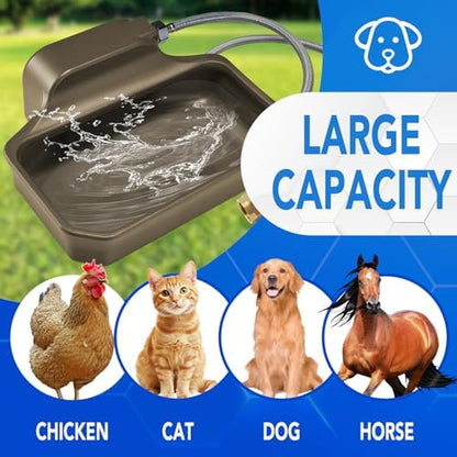 PETTEN Auto Fill Dog Water Bowl, Outdoor 1Gal/3.75L Automatic Dispenser