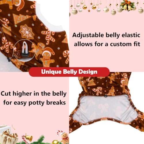 CuteBone Small Dogs Outfit Soft Puppy Onesies Pjs Christmas Dog Pajamas Pet Coat Cat Apparel Comfy Doggie Jumpsuit Bodysuit for All Seasons P356L - Image 4