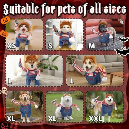 T2Y Dog Halloween Costumes, Chucky Dog Costume for Large Dog - Image 2