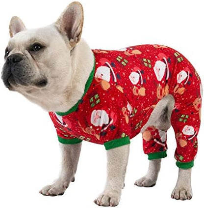 CuteBone Small Dogs Christmas Outfit Soft Puppy Onesies Pjs Dog Pajamas Pet Coat Cat Apparel Comfy Doggie Jumpsuit Bodysuit for All Seasons by CuteBone