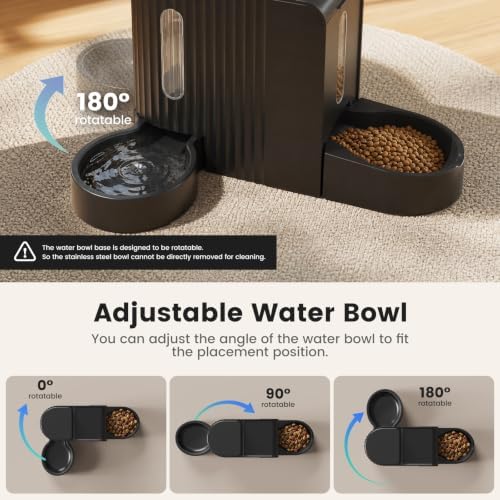 Dog Water & Food Dispenser Set, Gravity Automatic Pet Feeder, 4L x 2