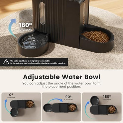 Dog Water & Food Dispenser Set, Gravity Automatic Pet Feeder, 4L x 2